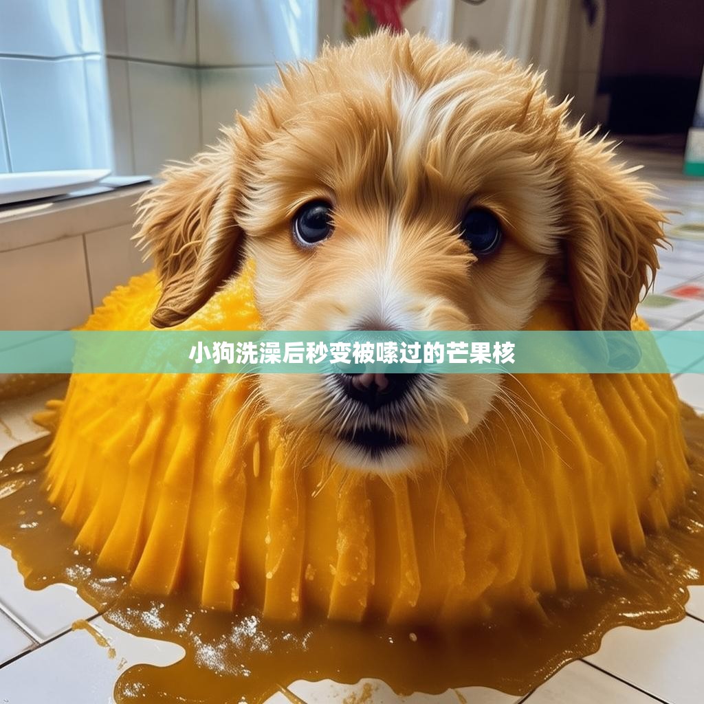沐浴后的小狗形似被嗦过的芒果核